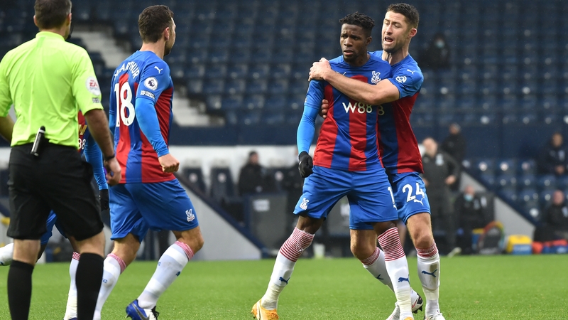 Crystal Palace's Wilfried Zaha (centre) scored twice in the 5-1 win against West Brom