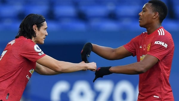 Edinson Cavani and Anthony Martial suffered knocks during Saturday's win at West Ham