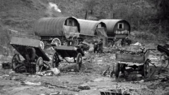 Travellers along the River Dodder in Clonskeagh, Dublin (1965)