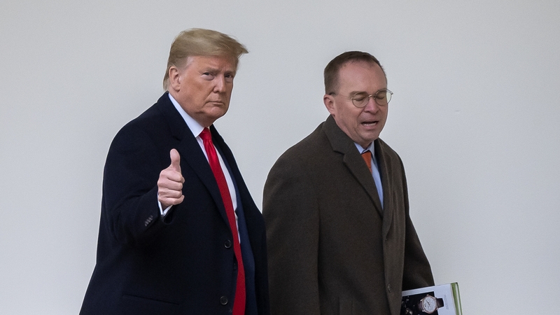 Mick Mulvaney (R) said the agreement was 'good news' (File pic)
