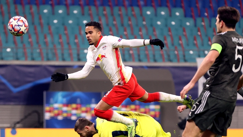 Kluivert scoring what would prove to be a crucial third goal for Leipzig