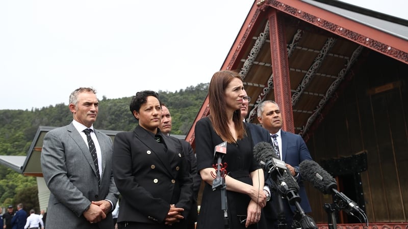 Jacinda Ardern attended a memorial ceremony at the meeting house of the local Maori tribe