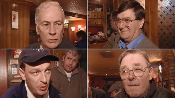 Lucan locals in Kenny's pub, 2001.
