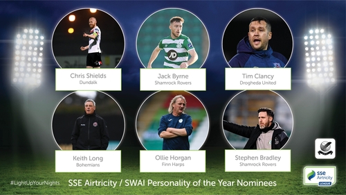 The nominees for the SSE Airtricity/Soccer Writers' Association of Ireland Personality of the Year