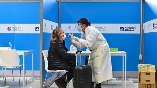 Passengers were tested in New York and here at Fiumicino airport in Rome