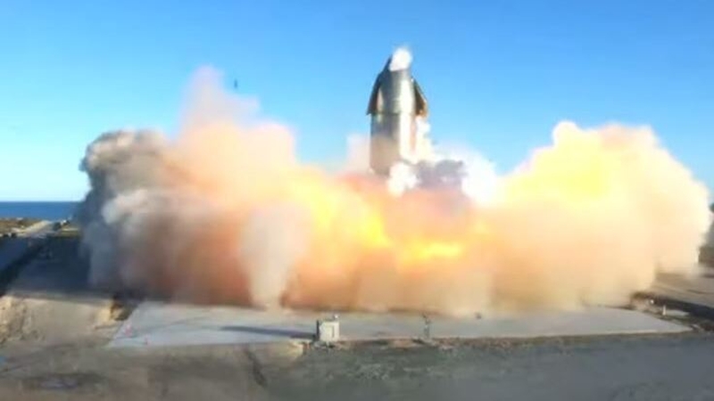 The explosive landing was shown by SpaceX on YouTube
