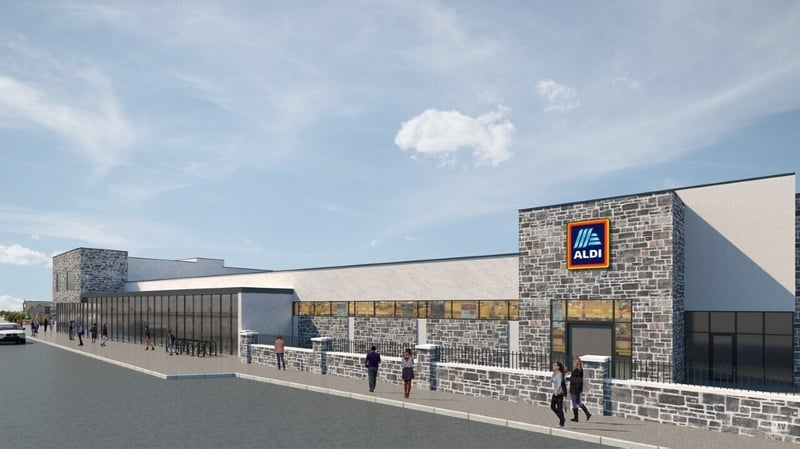 A computer generated image of the new Aldi store in Ballybrit in Galway