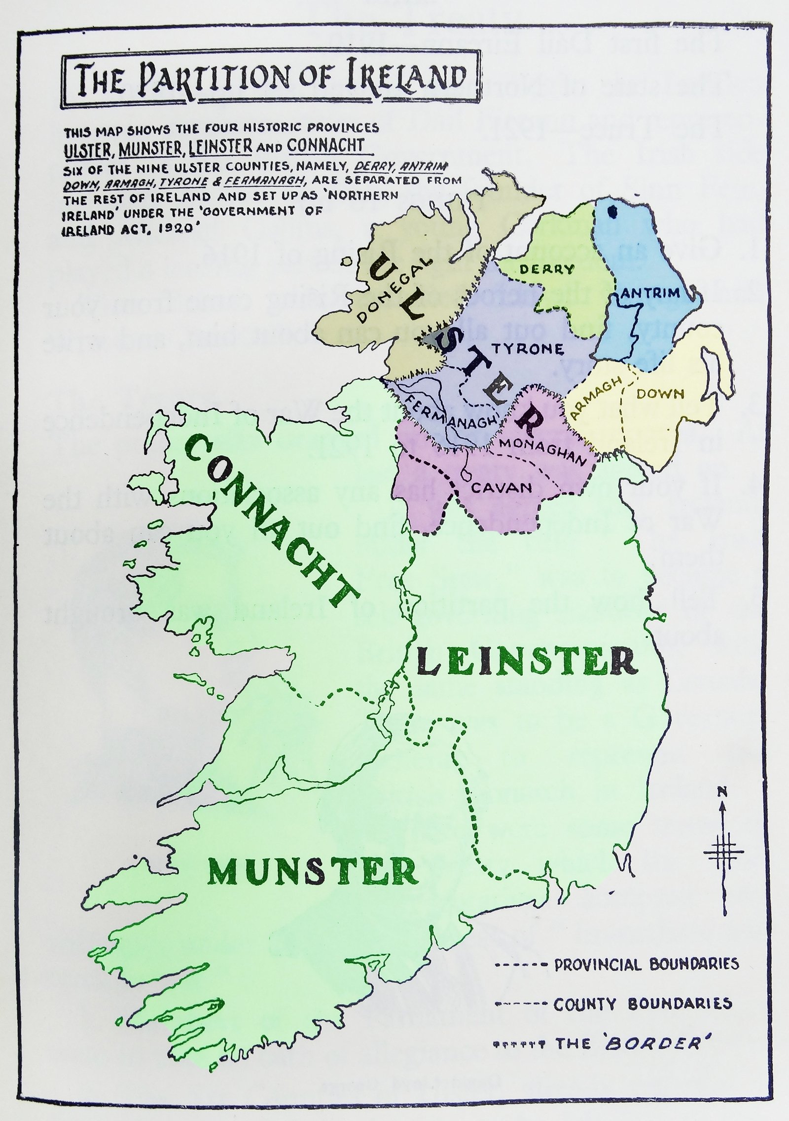 A contemporary image showing how the final border divided Ulster .Photo: 12/Universal Images Group via Getty Images)