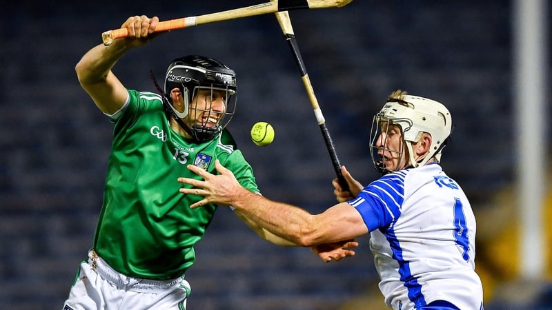Limerick's Graeme Mulcahy tries to block Shane McNulty during the Munster hurling final