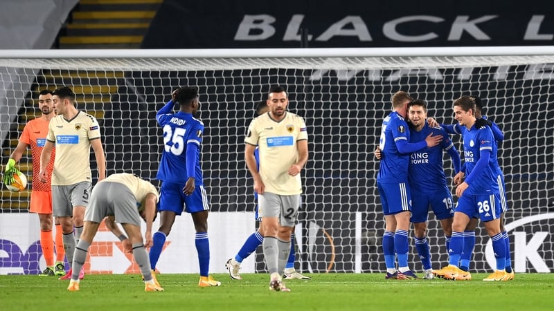 Cengiz Under of Leicester City celebrates with his team