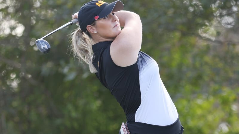 Olivia Mehaffey in action on the 12th hole during her first round in Houston