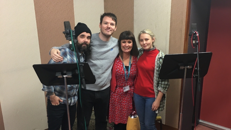 Left to right: Sound designer Damian Chennells, Lloyd Cooney, director Gorretti Slavin, and Roxanna Nic Liam