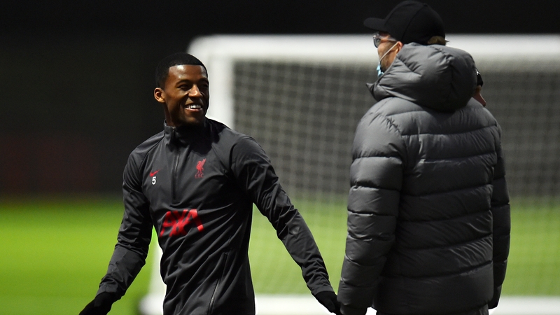 Reds boss Jurgen Klopp watches Georginio Wijnaldum go through his paces at the AXA Training Centre in Kirkby on Friday