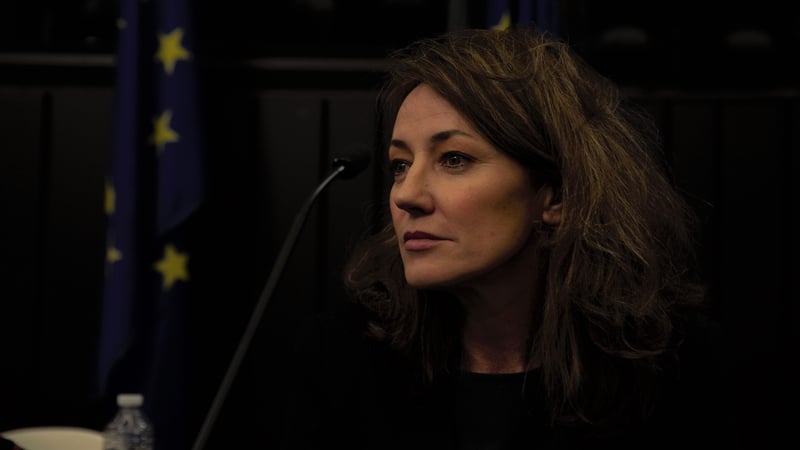 Orla Brady as former Irish MEP Emer Costello in A Girl from Mogadishu
