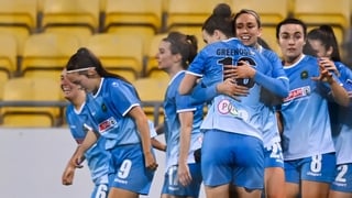 The Peamount players celebrate Stephanie Roche's opener