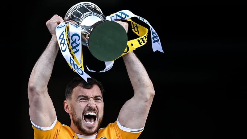 Conor McCann lifting the cup at the end