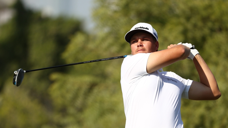 Sami Valimaki tees off during Day 4 of the DP World Tour Championship