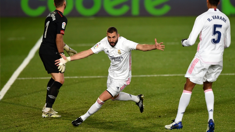 Karim Benzema turns away after Real's second
