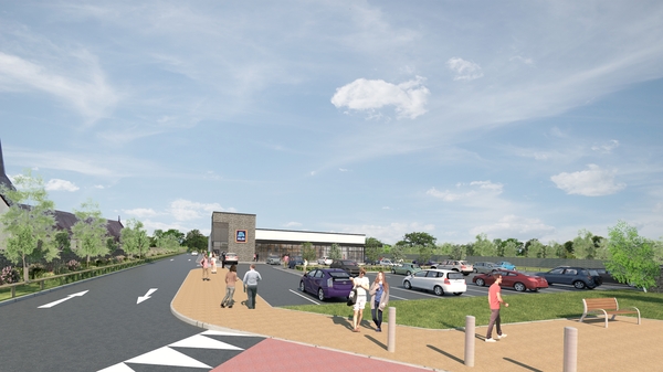 A computer generated image of Aldi's new shop in Ballyhaunis in Co Mayo