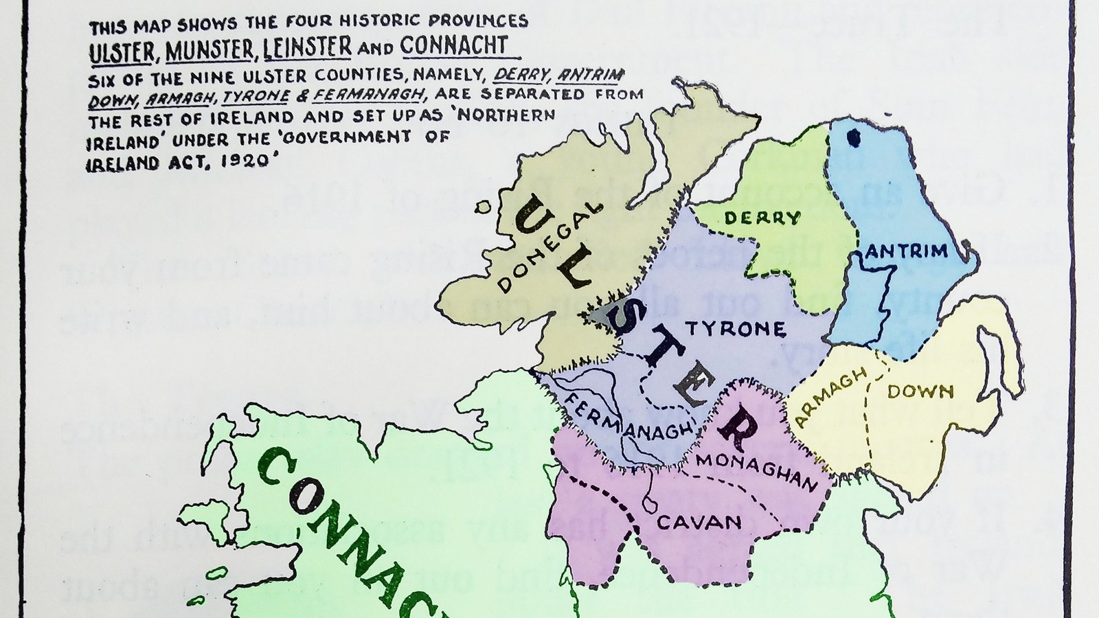 A contemporary map showing the division of Ireland - and of Ulster Source: Photo 12/Universal Images Group via Getty Images)