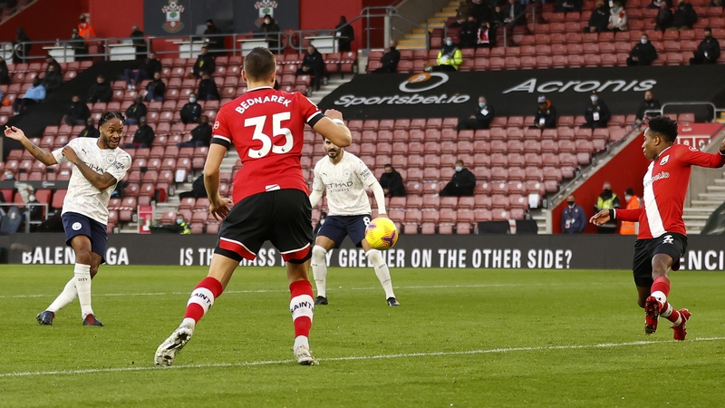 Raheem Sterling scores the game's only goal