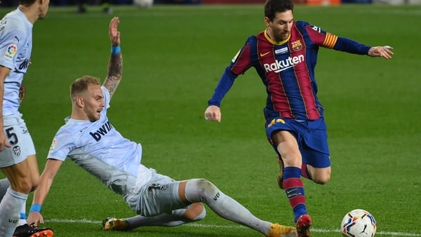 Lionel Messi drew level on 643 goals with Pele