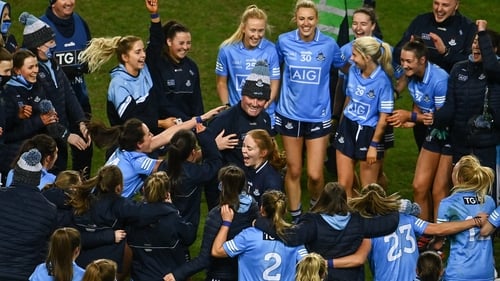 Mick Bohan celebrating with his players after the game