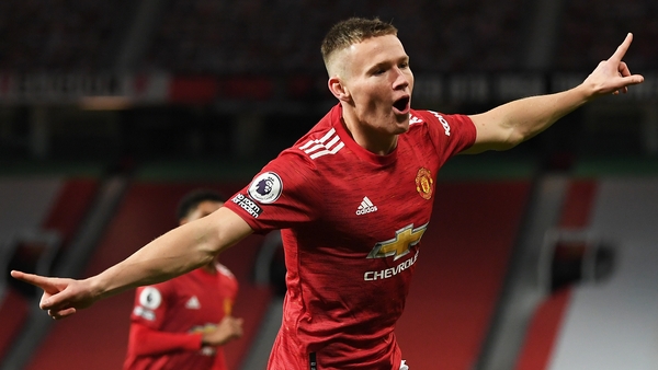 Scott McTominay celebrates his second goal