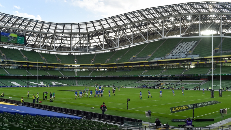 No crowds present for the Ireland-Italy Six Nations game