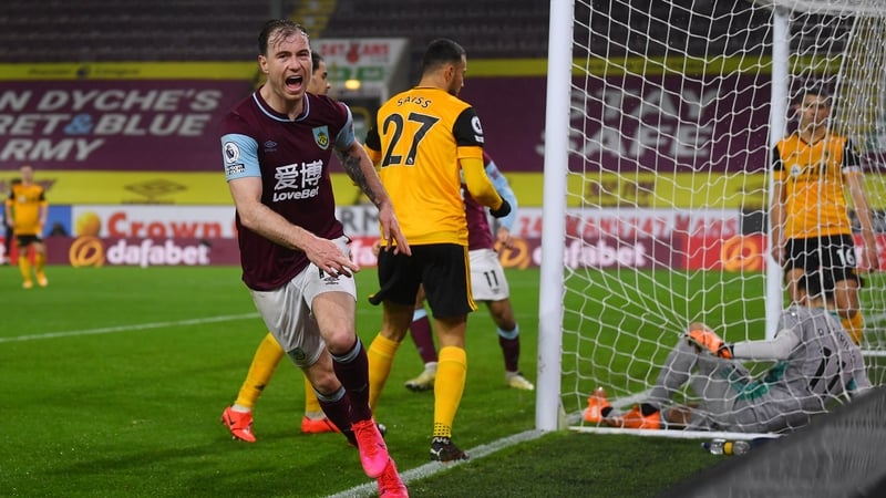 Ashley Barnes celebrates ending his long wait for a goal