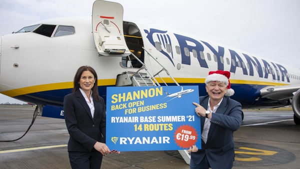 Mary Considine, CEO of Shannon Group, and Eddie Wilson, CEO of Ryanair DAC.