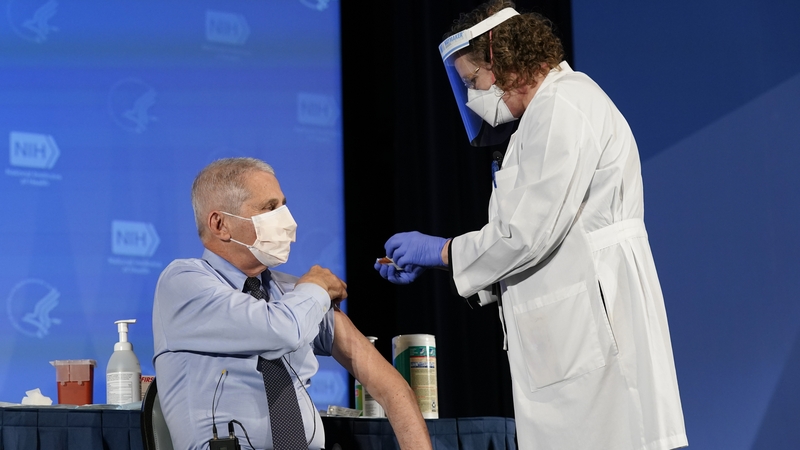 Dr Anthony Fauci gets the jab done