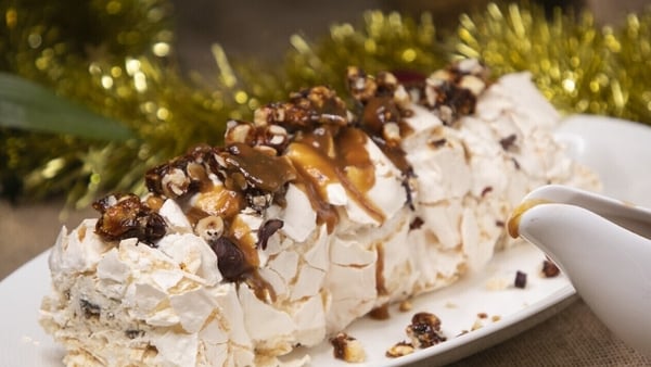 Kevin Dundon's hazelnut meringue roulade