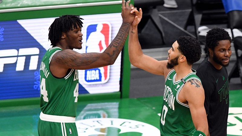 Jayson Tatum (r) was the hero for Boston Celtics