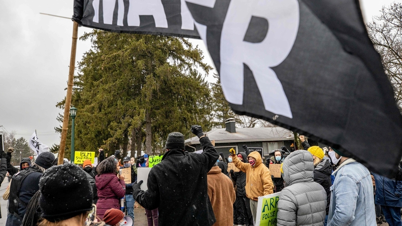 People marched in protest over the killing of Andre Maurice Hill