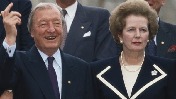 Charles Haughey and British Prime Minister Margaret Thatcher, pictured in 1990