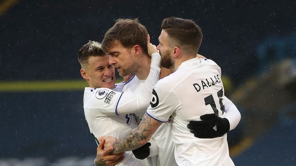Patrick Bamford celebrates after converting the penalty