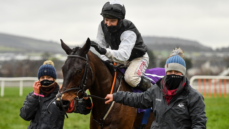 Jonathan Moore and Flooring Porter following victory in the Leopardstown Christmas Hurdle