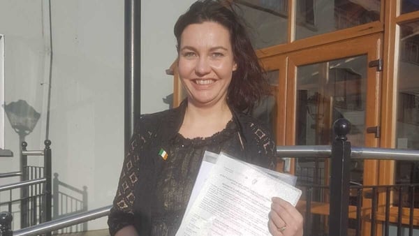 A delighted Eleanor in Kerry, having received her Irish citizenship