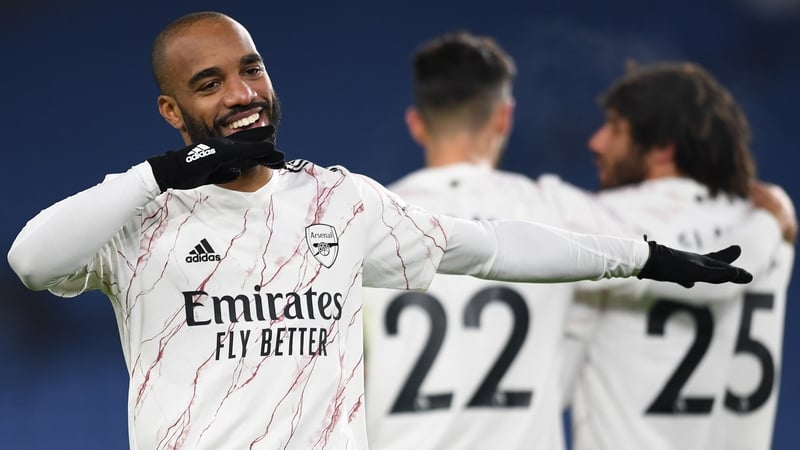 Alexandre Lacazette celebrates his goal