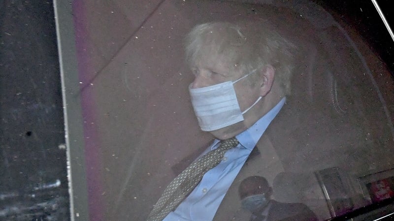 Boris Johnson pictured as he left BBC New Broadcasting House in London