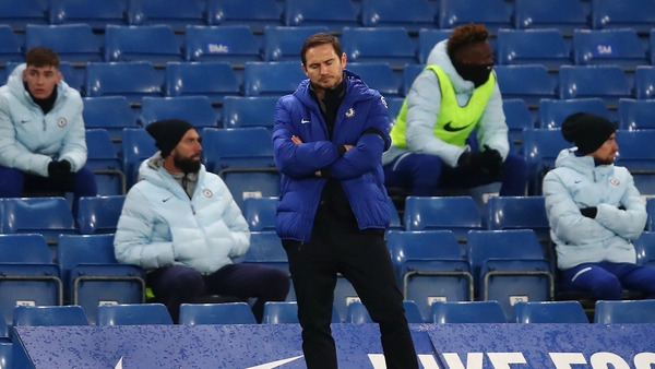 Frank Lampard's Chelsea side trail Premier League leaders Manchester United by eight points