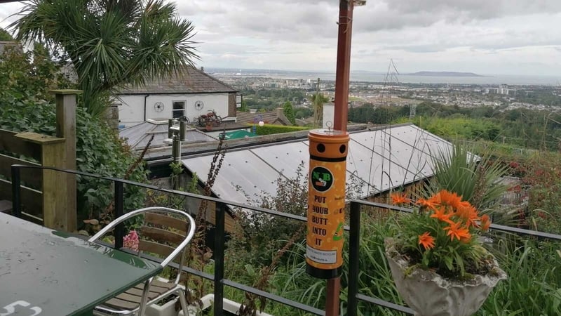 A recycling bin called 'Stashtray' collects used cigarette butts