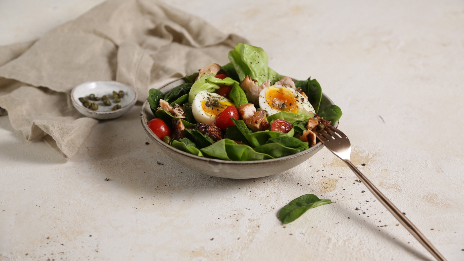 Salmon & Egg Salad with Capers: OT