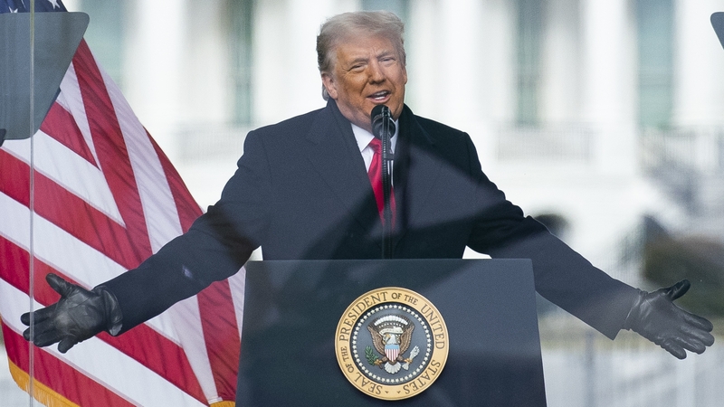 Donald Trump pictured at the 6 January 2021 rally
