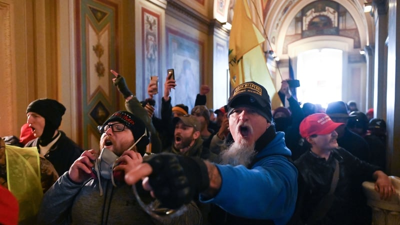 Supporters of US President Donald Trump inside the US Capitol yesterday. Photo: Roberto Schmidt/AFP/Getty Images