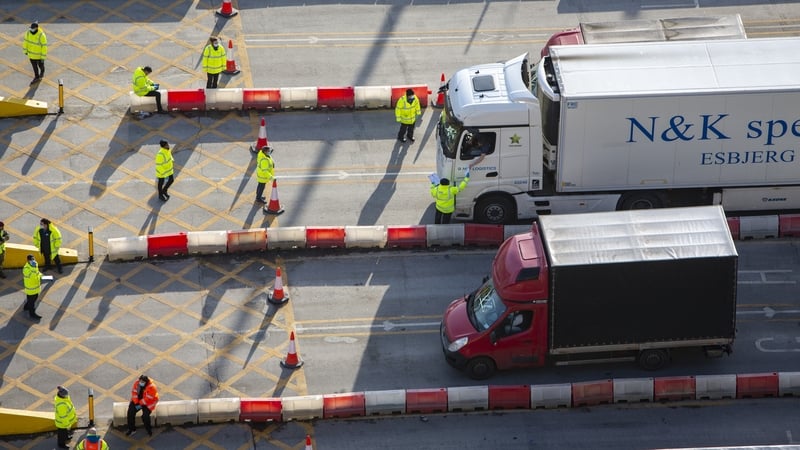 Truck drivers are subjected to Covid tests at the UK port of Dover