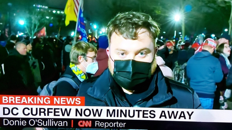 Donie O'Sullivan on air for CNN from the Capitol Building