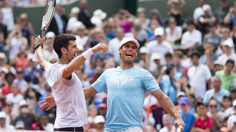 Novak Djokovic (L) and Rafael Nadal