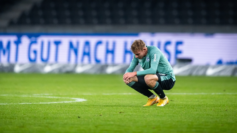 Timo Becker of FC Schalke 04 after the loss to Hertha Berlin